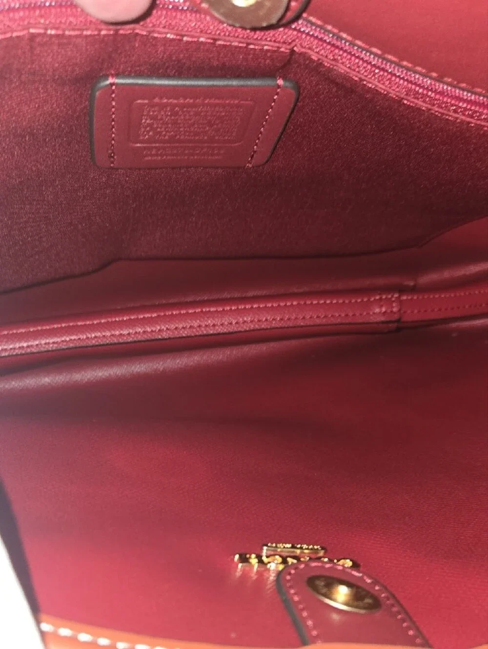 Coach Brown Signature Tote with Snoopy & Yellow Woodstock Print - Picture 4 of 4